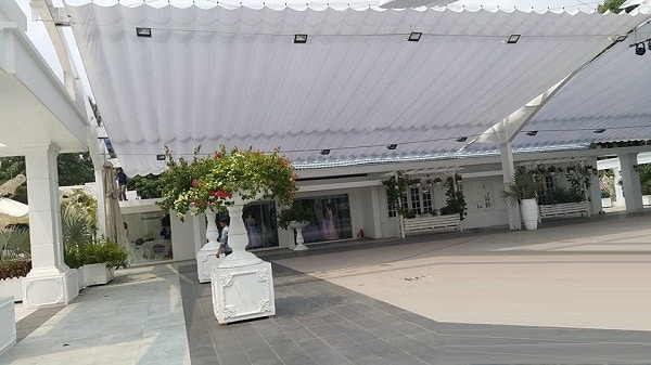 Bạt xếp di động màu trắng xám